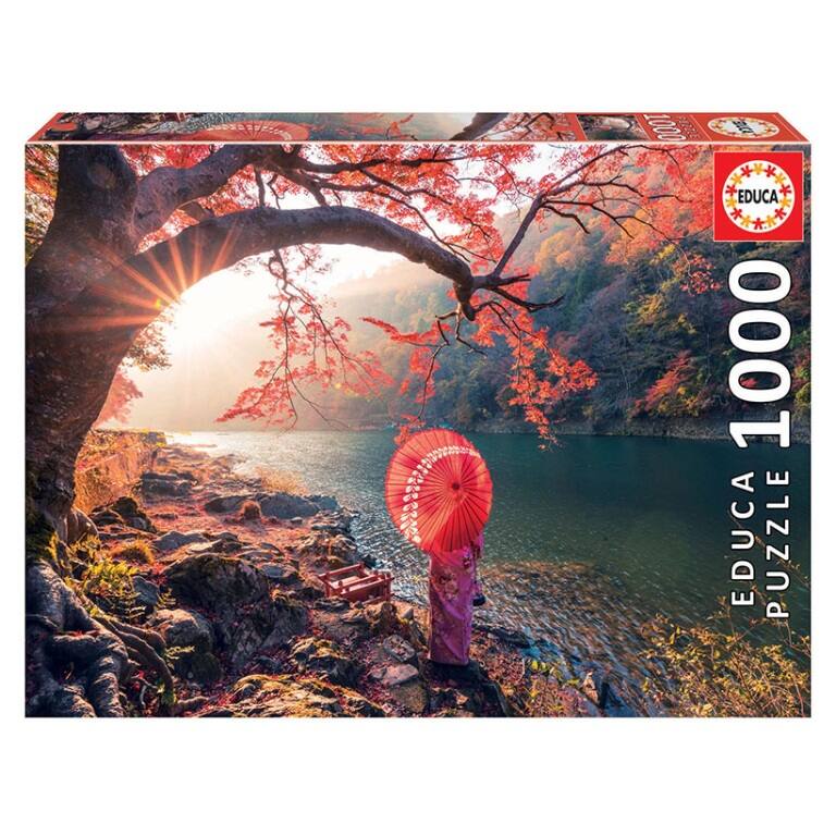 PUZZLE 1000 LEVER DE SOLEIL SUR LE FLEUVE KATSURA JAPON