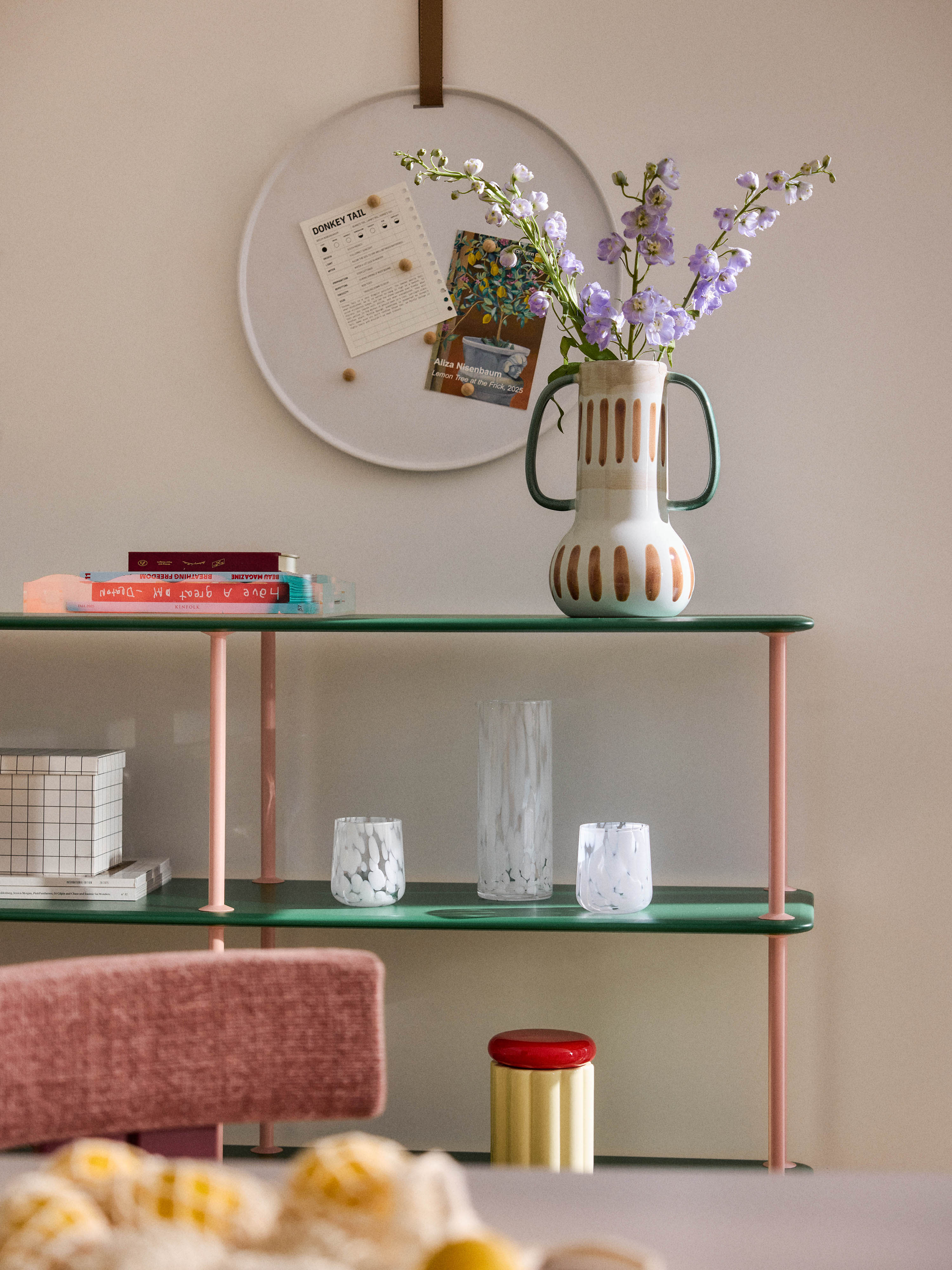 Handbeschilderde vaas Lise, H 30 cm