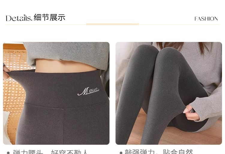 Gwendolyn - Cropped legging met hoge taille en geborduurde letters