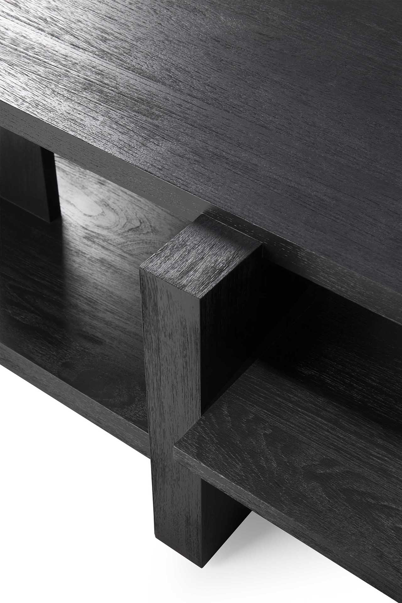 Abstract koffietafel zwart teak