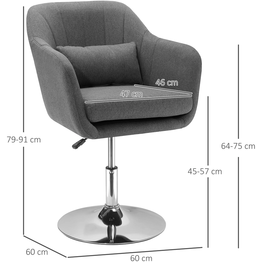 HOMCOM Bürostuhl im schlichten Design dunkelgrau