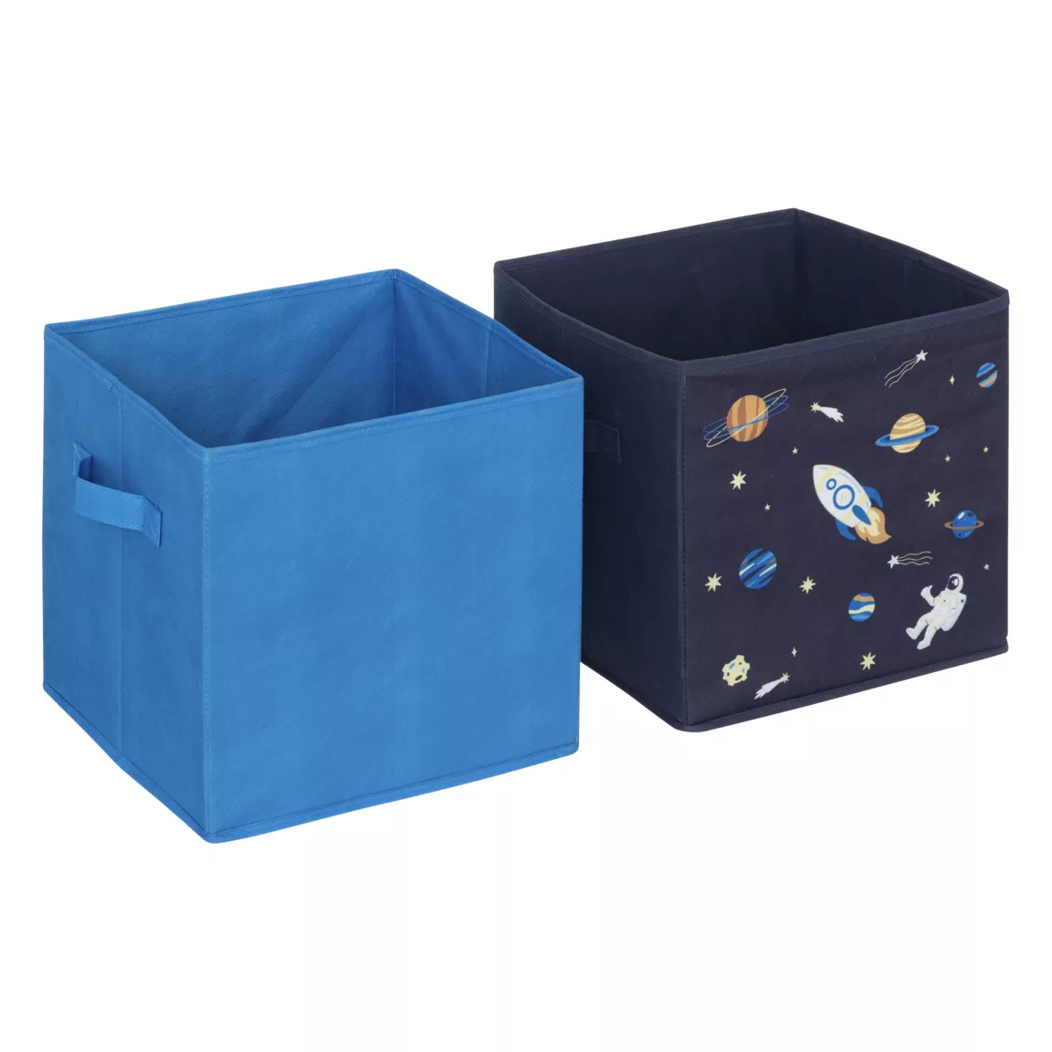 Lot de 2 paniers de rangement enfant (29 x 29 cm) Espace Bleu