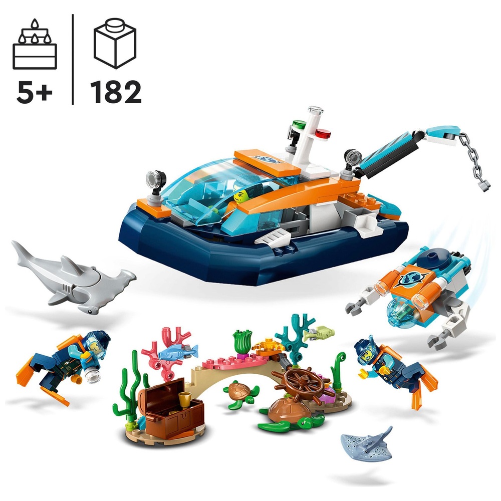 LEGO City 60377 Entdecker-Tauchboot-Set mit U-Boot-Spielzeug