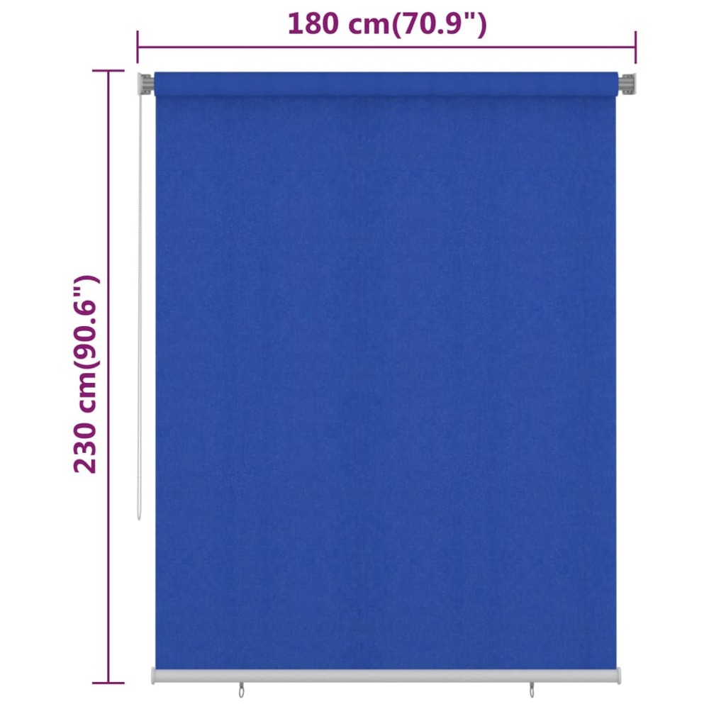 Store roulant d'extérieur 180x230 cm bleu pehd