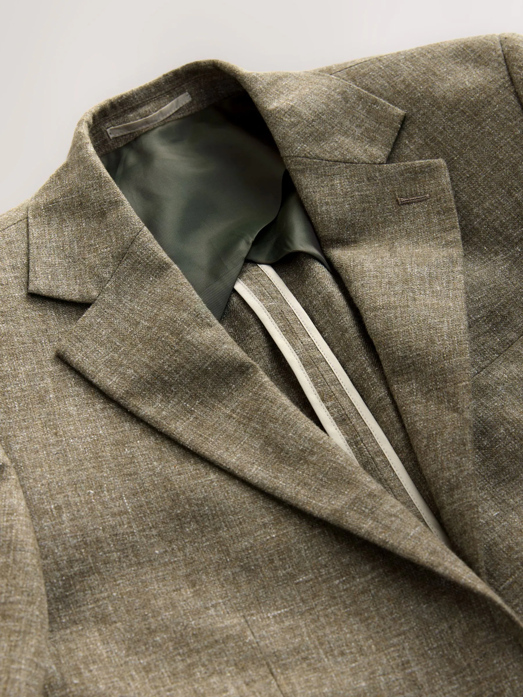Groen - Slim-fit kostuum van linnenmix: jasje