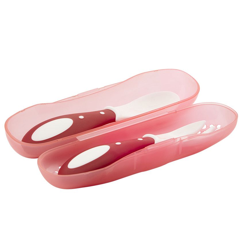 Lot de 2 couverts nomades Yummix rose - Ecru