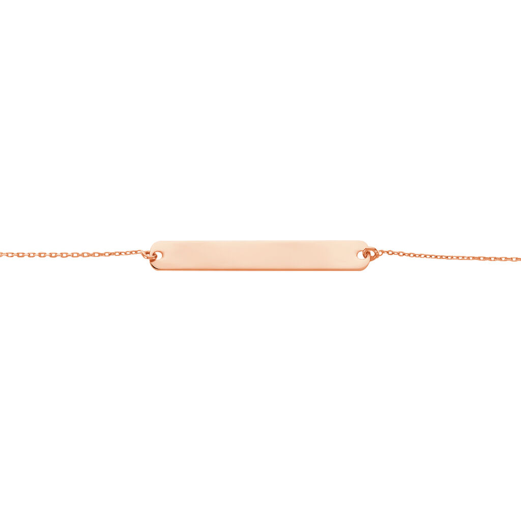 Bracelet Barrette Gravable Or Rose