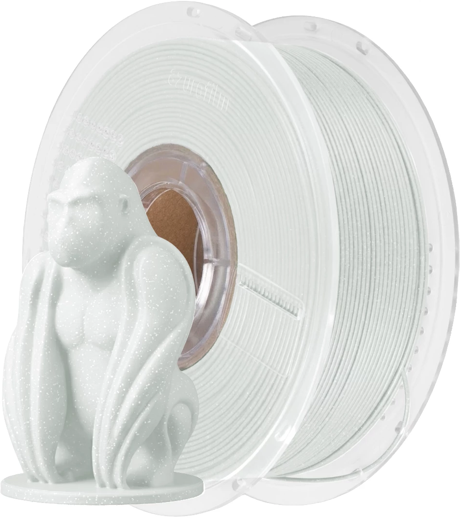 AzureFilm  PLA Glitter White, 1,75 mm / 1000 g    Hochwertiger Druck mit guten mechanischen Eigenschaften