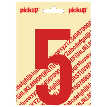 Pickup plakcijfer 5 rood 120 mm