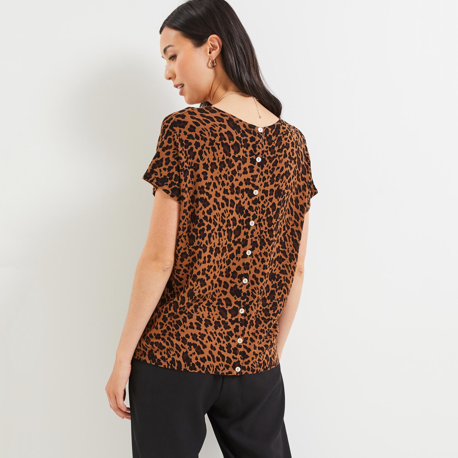 Pull manches courtes imprimé