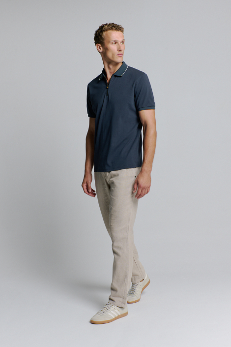 NO-EXCESS blauwe heren polo