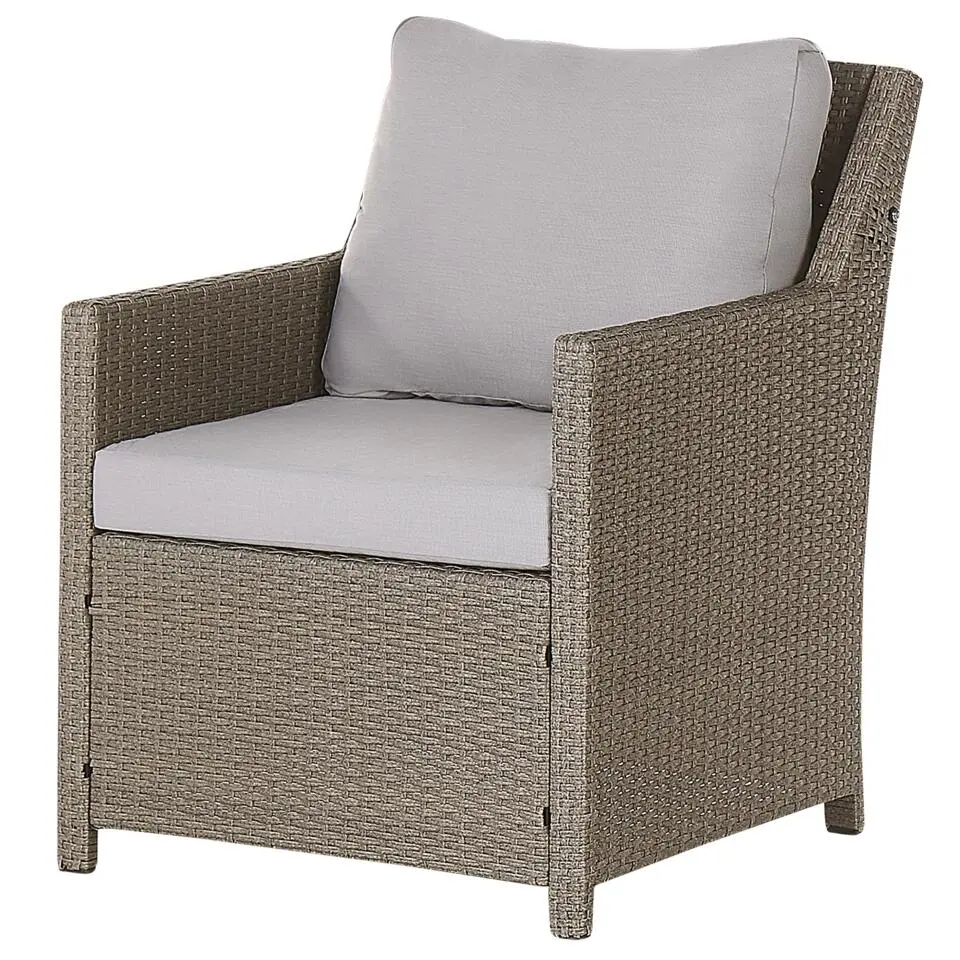 FONTI - Loungeset voor 5 - Natuurlijk - PE rotan