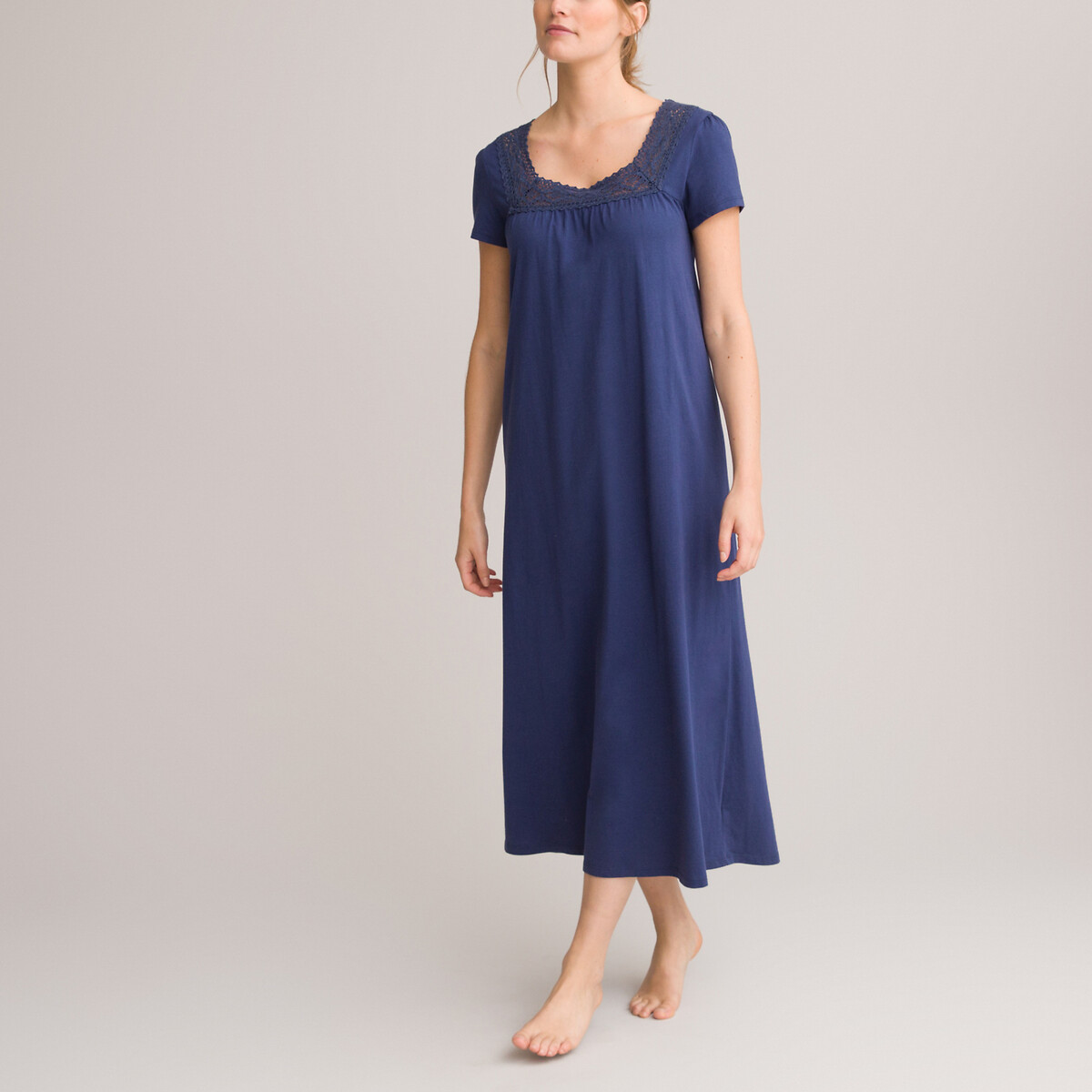 ANNE WEYBURN<br>Camisola de renda e algodão penteado