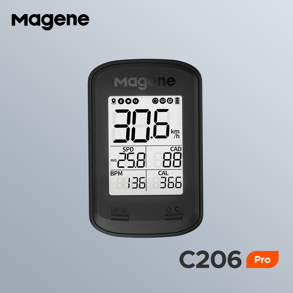 C206 Pro Digitaler Fahrrad Computer Tacho Geschwindigkeitsmesser Kabelloser Velo Kilometer Zähler - Schwarz