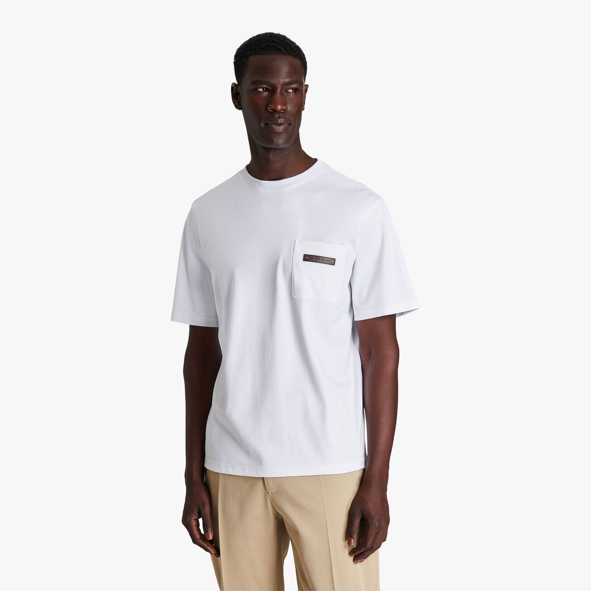 T-Shirt Avec Details En Cuir