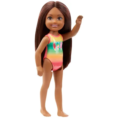 Barbie Club Chelsea Beach-Puppe, ca. 15cm, 1 Stück, 6-fach sortiert