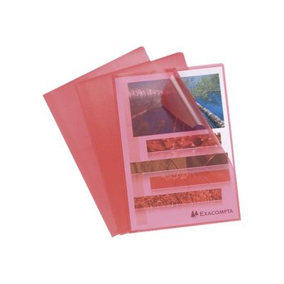 Exacompta - 100 Pochettes coin grainées - A4 - 12/100 - rouge