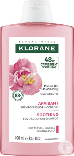 Klorane Pivoine Bio Shampoing Apaisant Anti-Irritation & Protecteur Cuir Chevelu Sensible 400ml