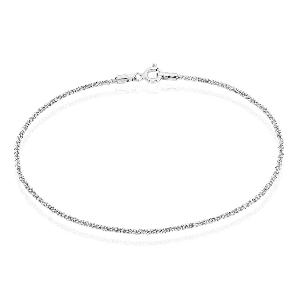 Bracelet Cherame Maille Criss Cross Argent Blanc