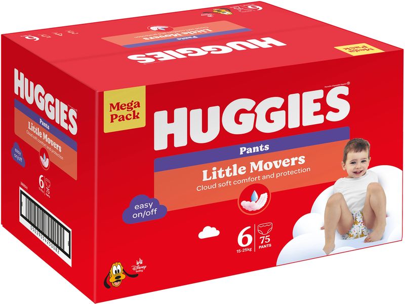 Huggies Windeln Little Movers Grösse 6 Windeln mit Nässeindikator und Rückentasche zum Schutz vor dem Auslaufen