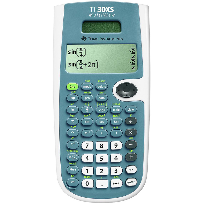 Texas Instruments wissenschaftlicher Rechner TI-30XS MultiView Solar, blau/weiss