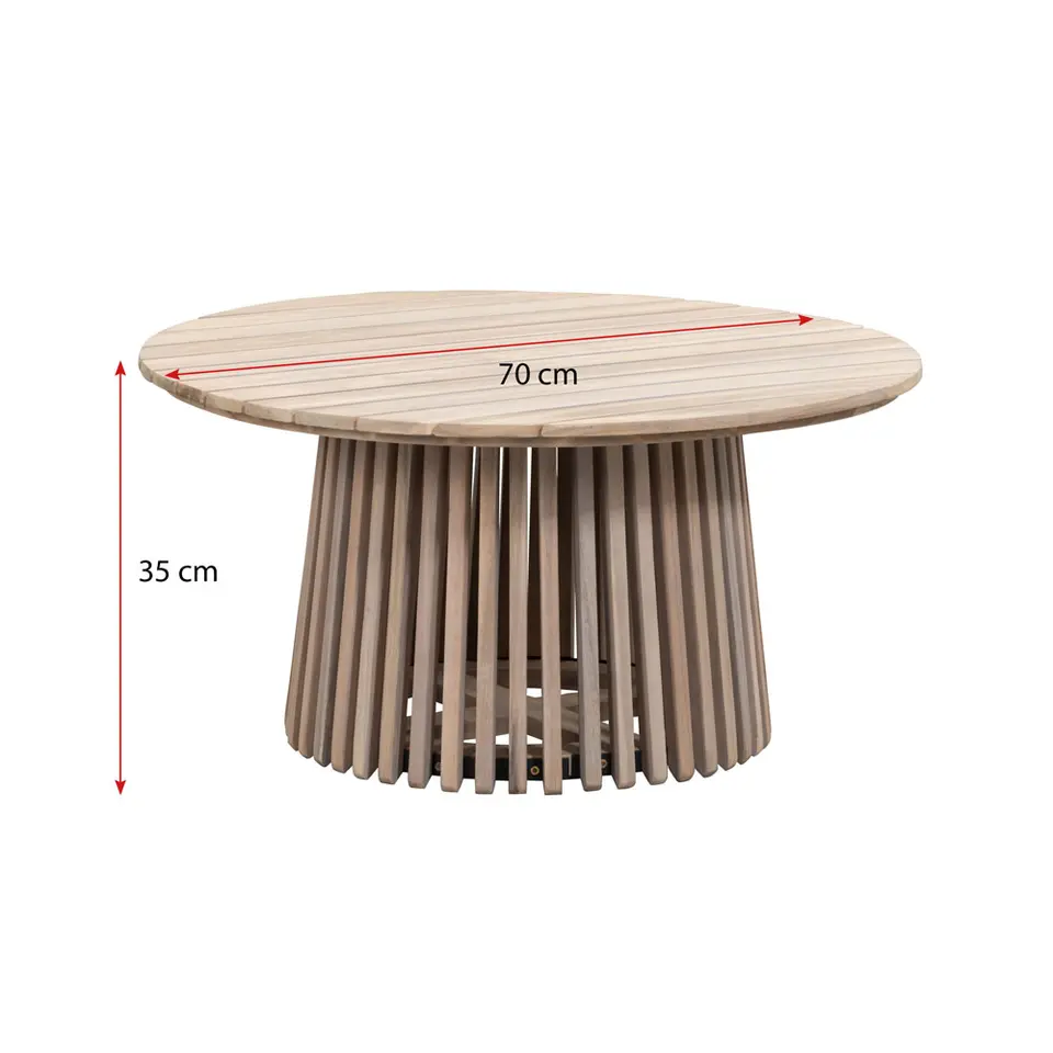 Bijzettafel Saône - acacia - 35xØ70 cm