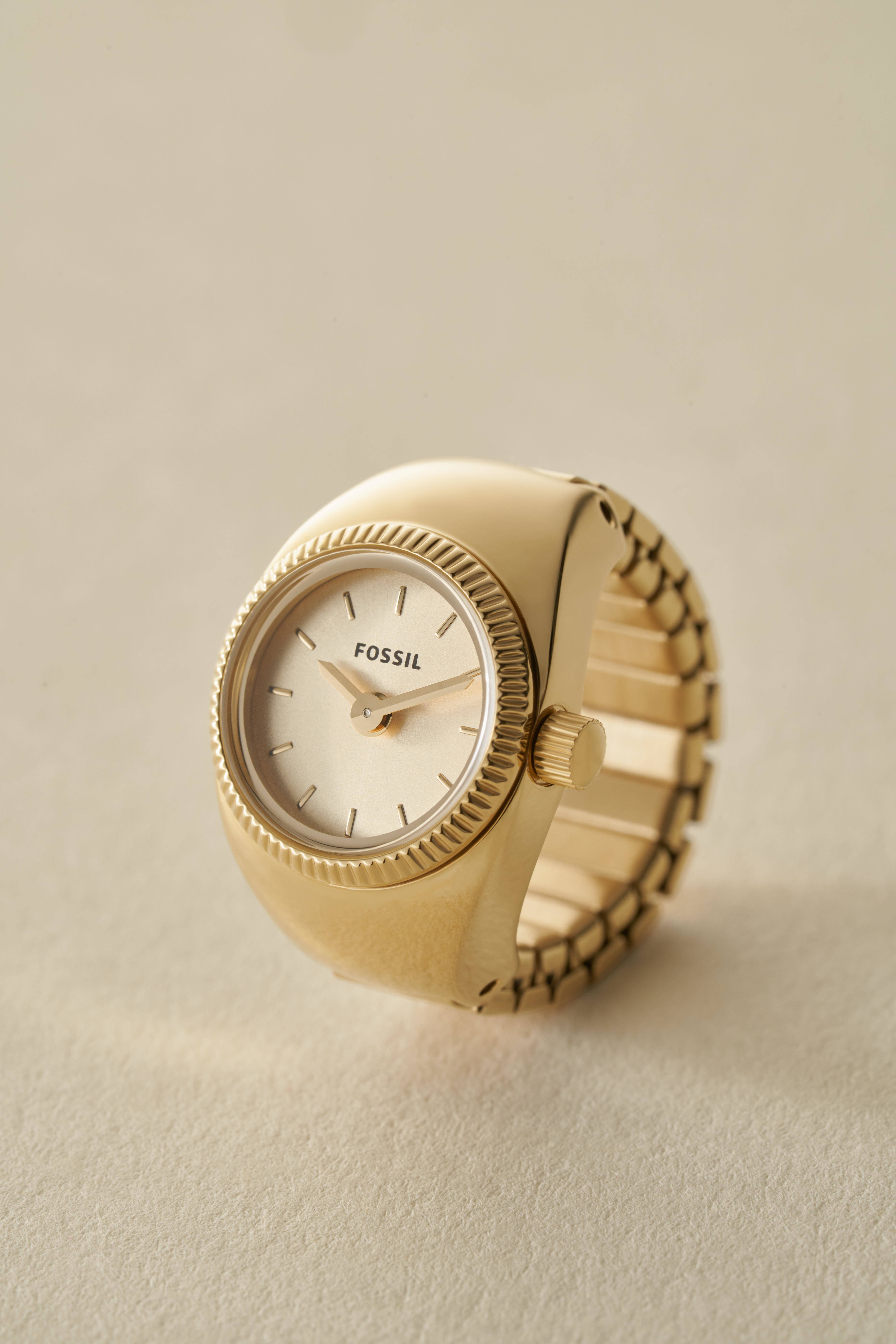 Fossil horloge ES5246 Watch Ring goudkleurig