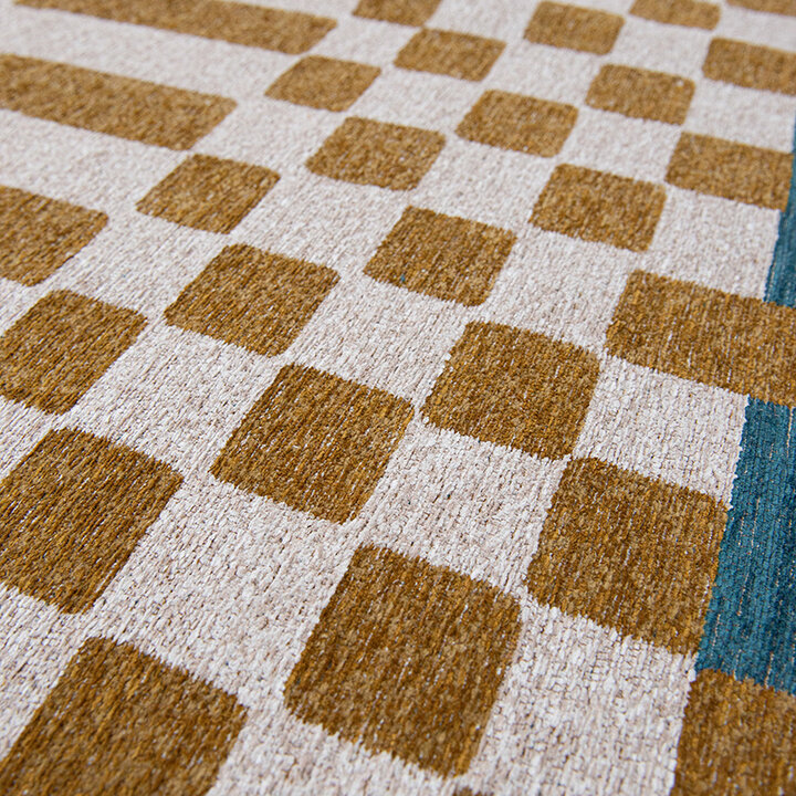 Retro vloerkleed - Chess Honey 9338