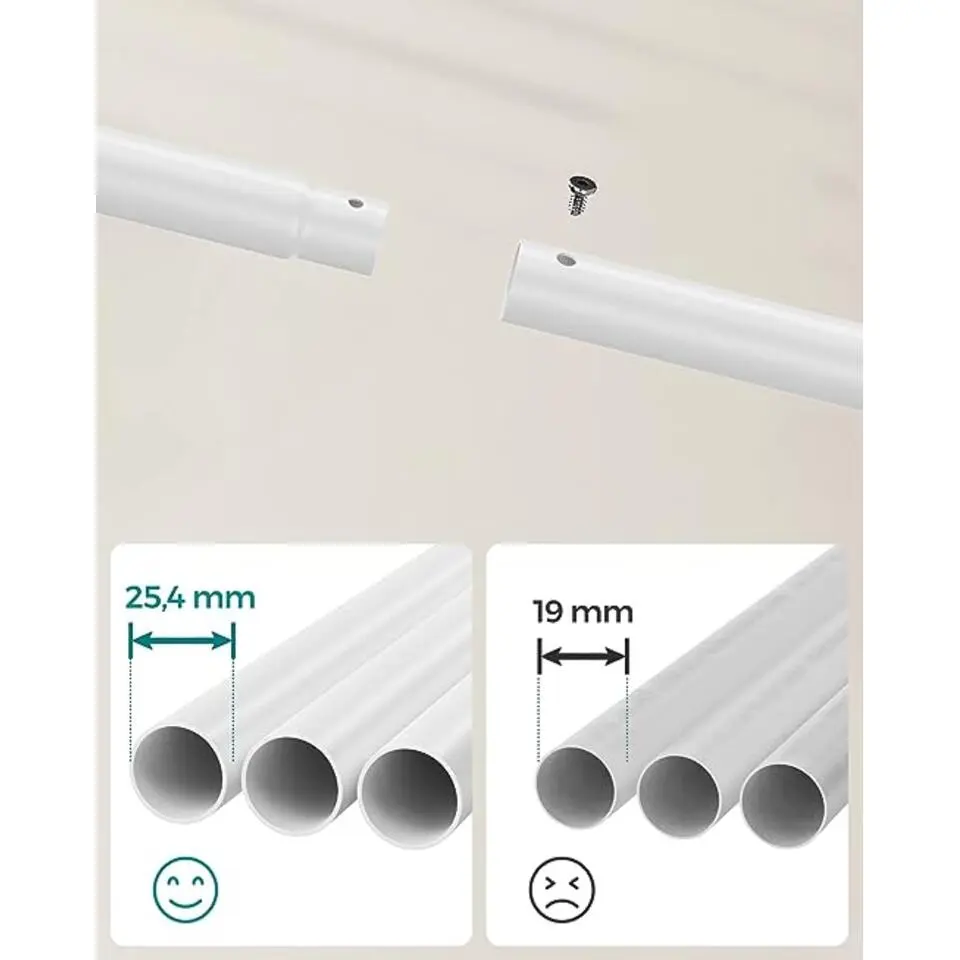 Furnihaus Kledingroede Kledingrek Dubbele Kledingophangrail met wielen 103,5 cm