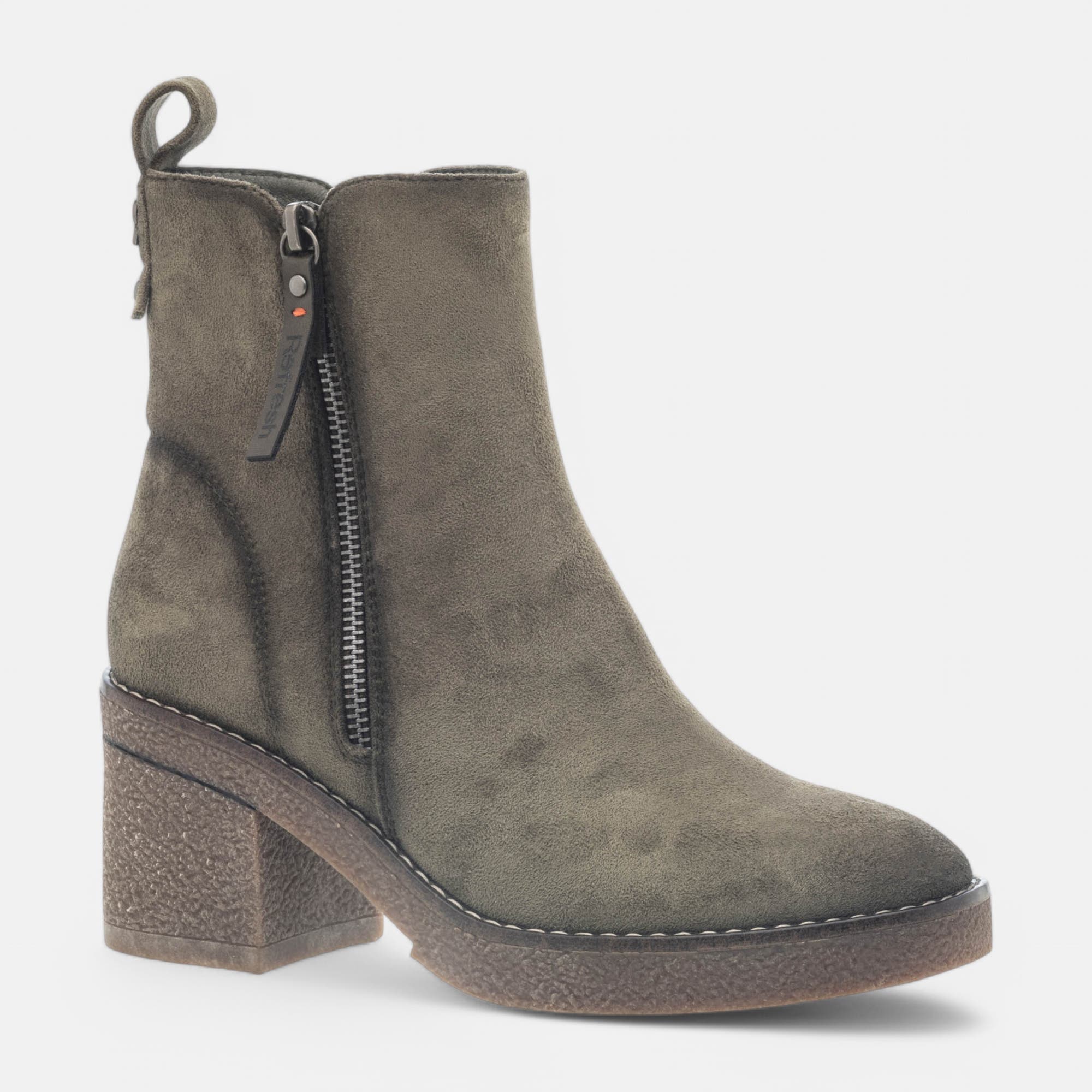 Boots à talon Femme kaki