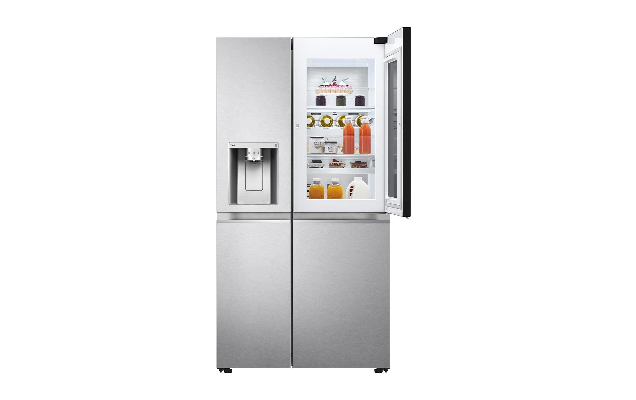 Foodcenter GSXV90BSDE Brushed Steel<br>Side by Side Kühlgerät mit Fenster und Innenbeleuchtung