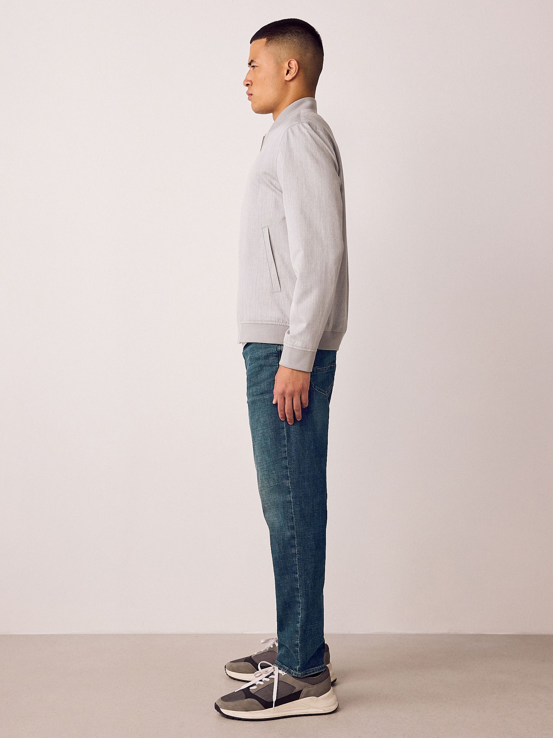 Vintage blauw - Standaard toelopende pasvorm - Authentieke stretch denim jeans