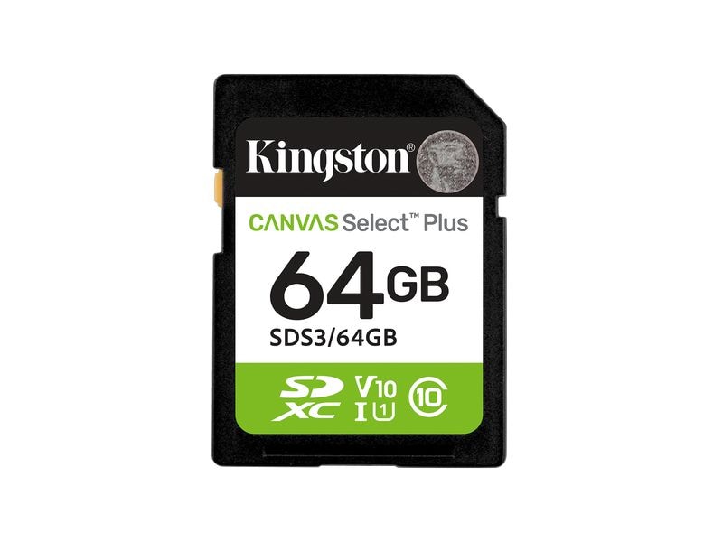 Kingston SDXC-Karte Canvas Select Plus Gen3 64 GB Robuste SDXC-Karte für Full-HD-Aufnahmen und Datentransfers