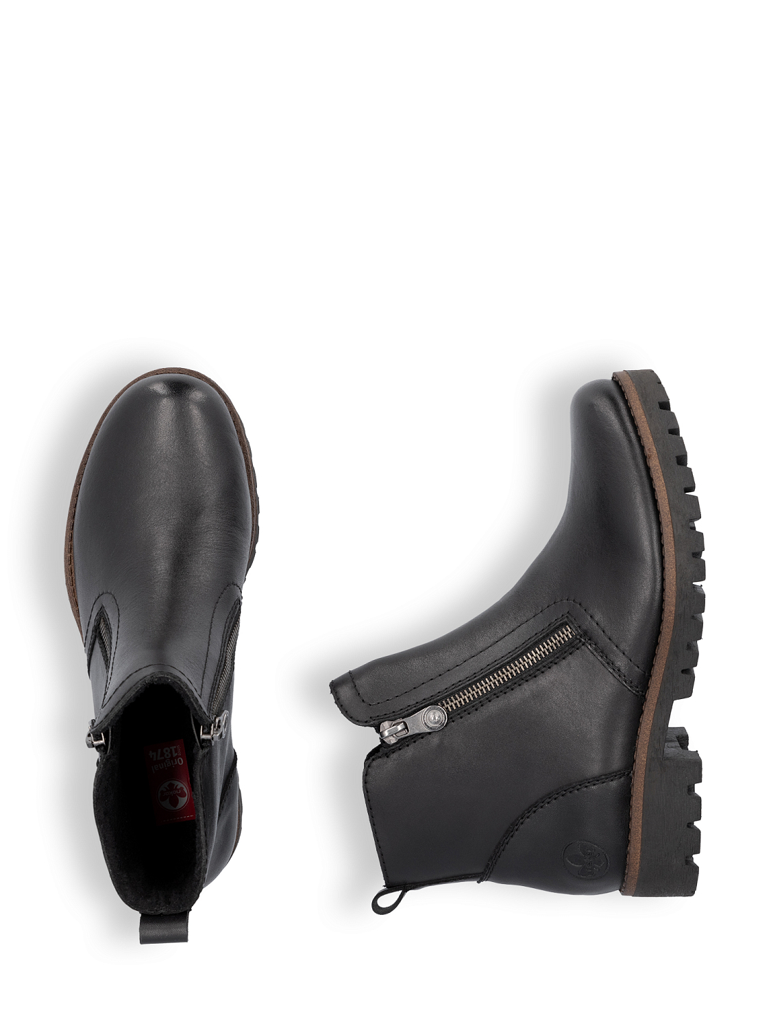 Rieker Zip Boots Leather Varmfôret