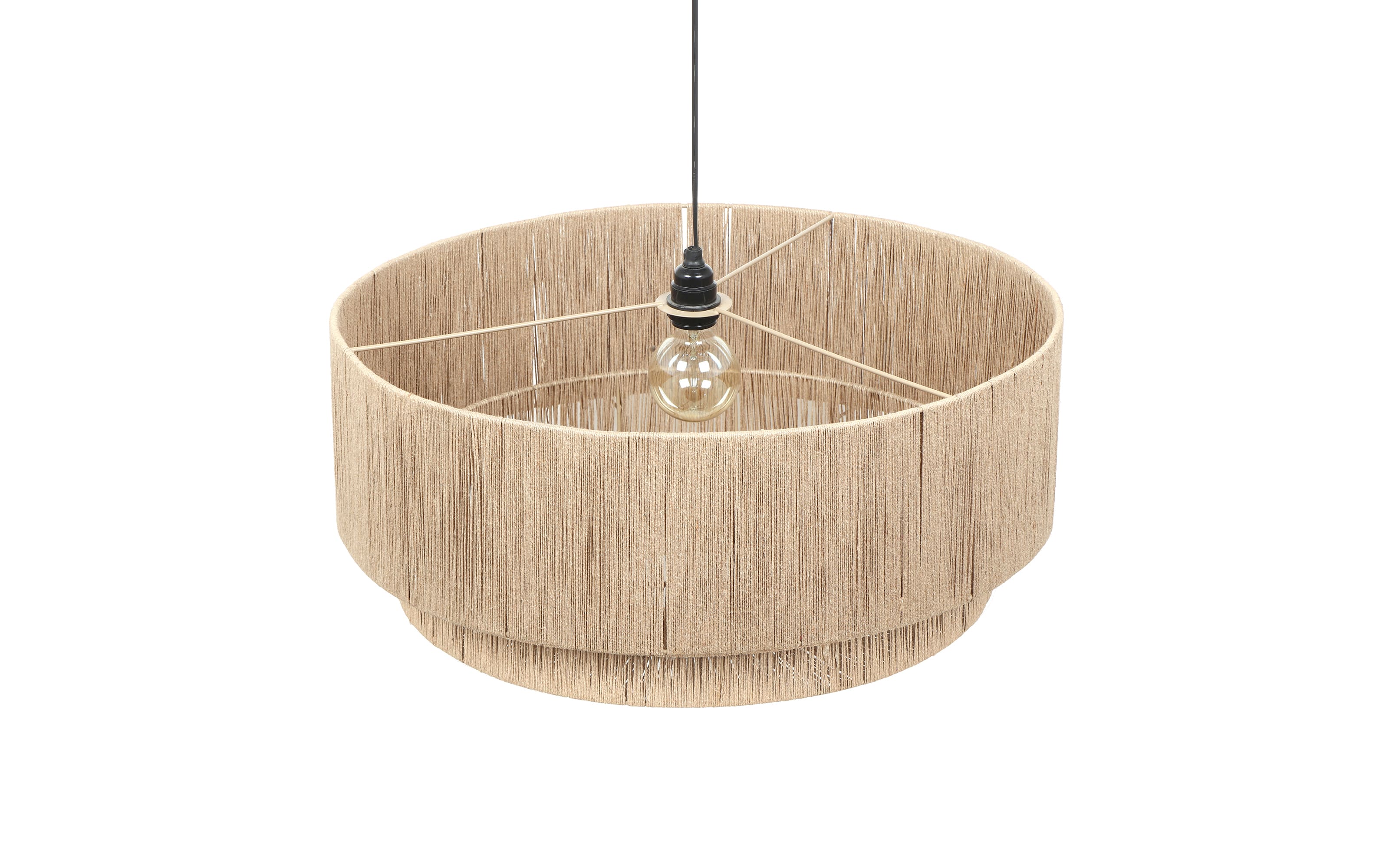 Pendelleuchte Smilla, Jute/schwarz, 60 cm