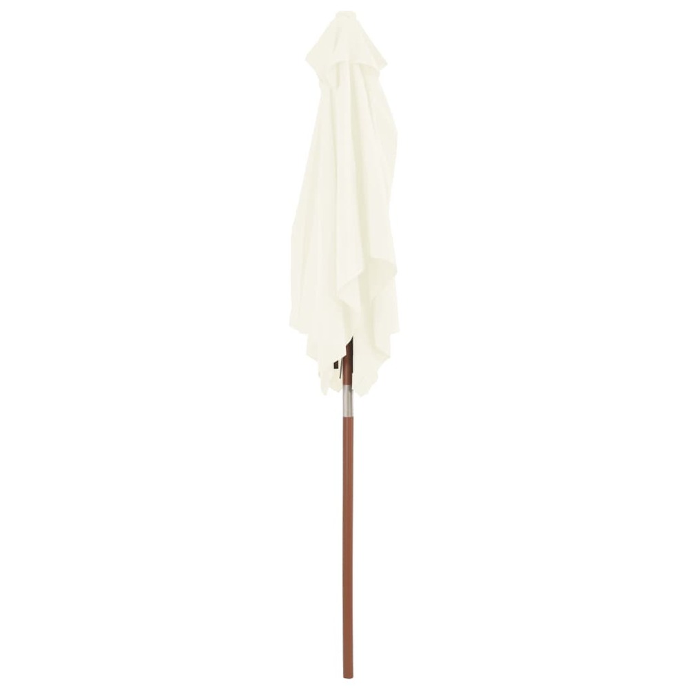 Parasol avec mât en bois 150 x 200 cm sable