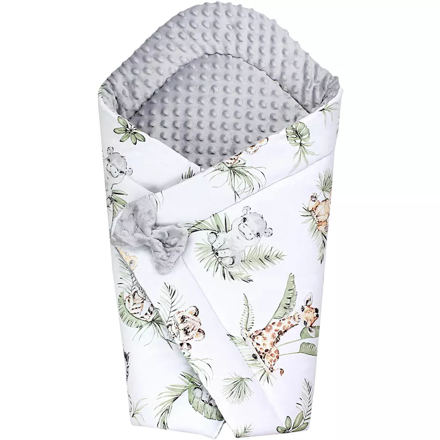TupTam Baby Winter Einschlagdecke Warm Wattiert Minky grüngrau