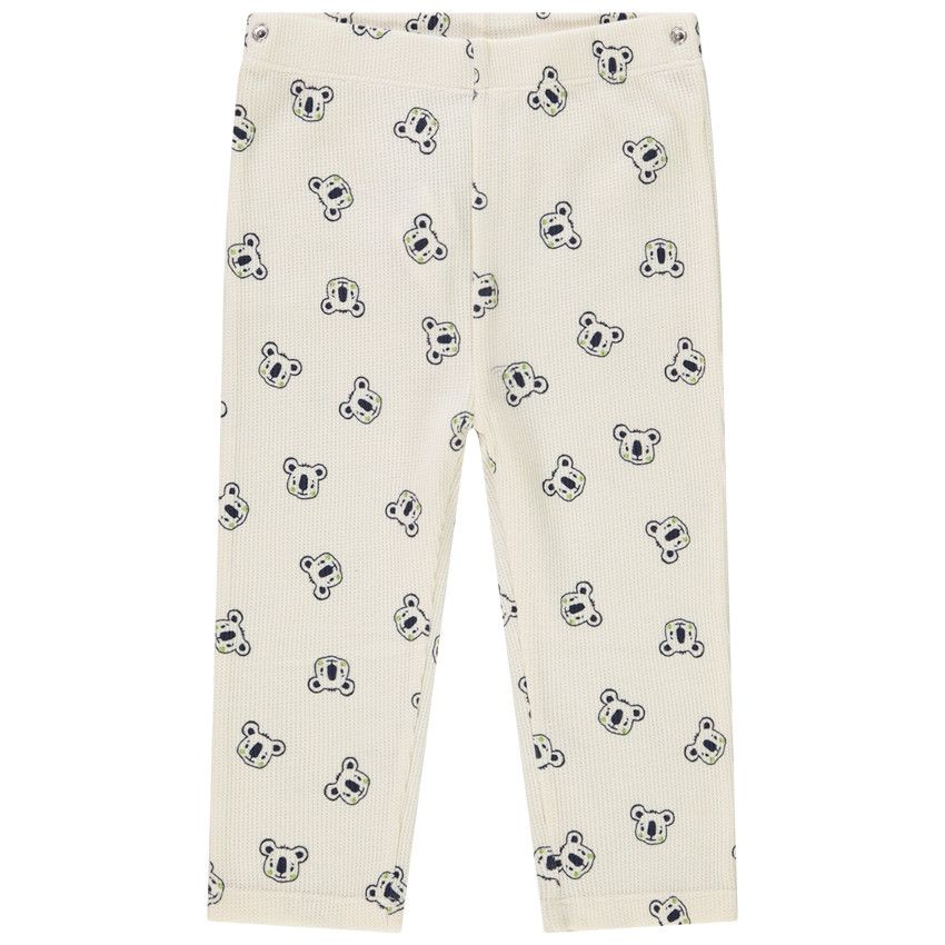 Pyjama 2 pièces effet nid d'abeille Koala pour bébé garçon - Ecru