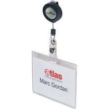 Badge avec enrouleur, 90 x 60 mm