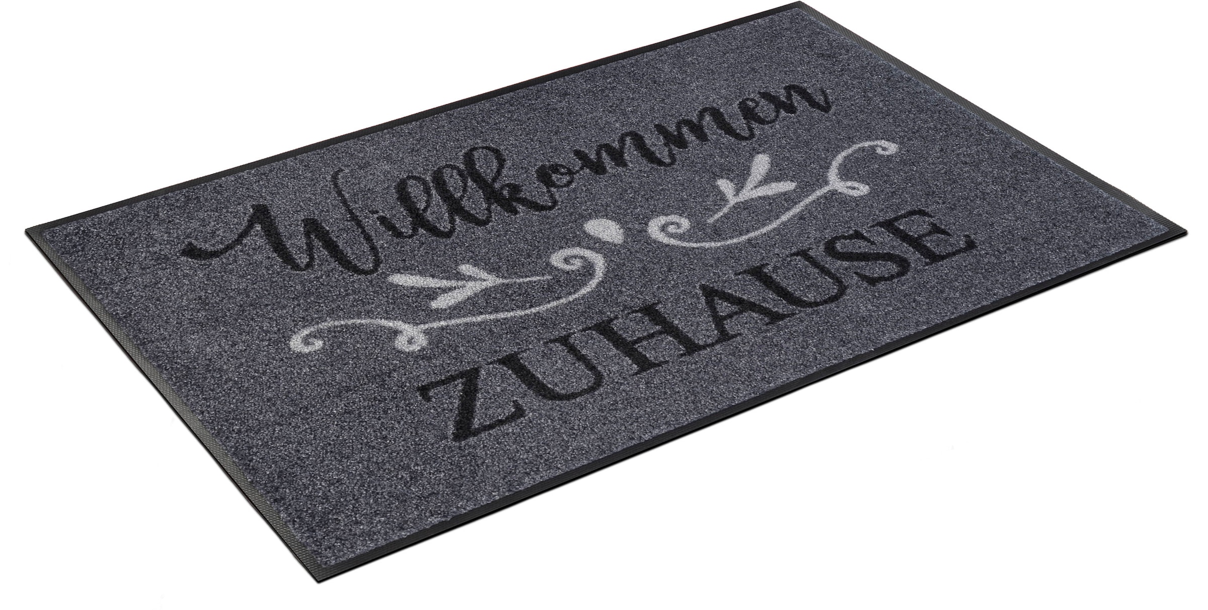 wash+dry by Kleen-Tex Fussmatte »Willkommen Zuhause« rechteckig 7 mm Höhe Schmutzfangmatte, mit Spruch, In- und Outdoor geeignet, waschbar
