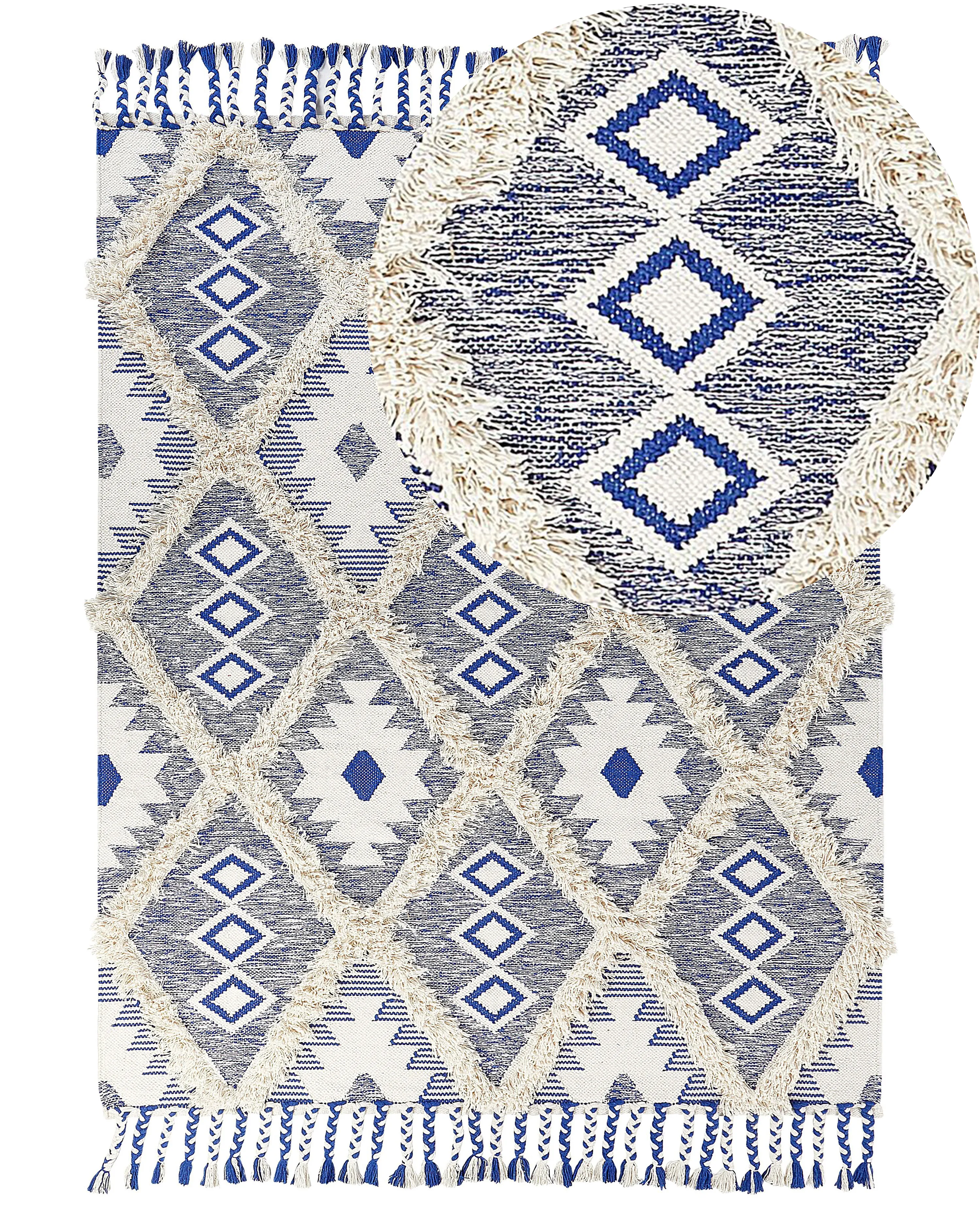 Vloerkleed MANAVGAT Lichtbeige 140 x 200 cm Katoen