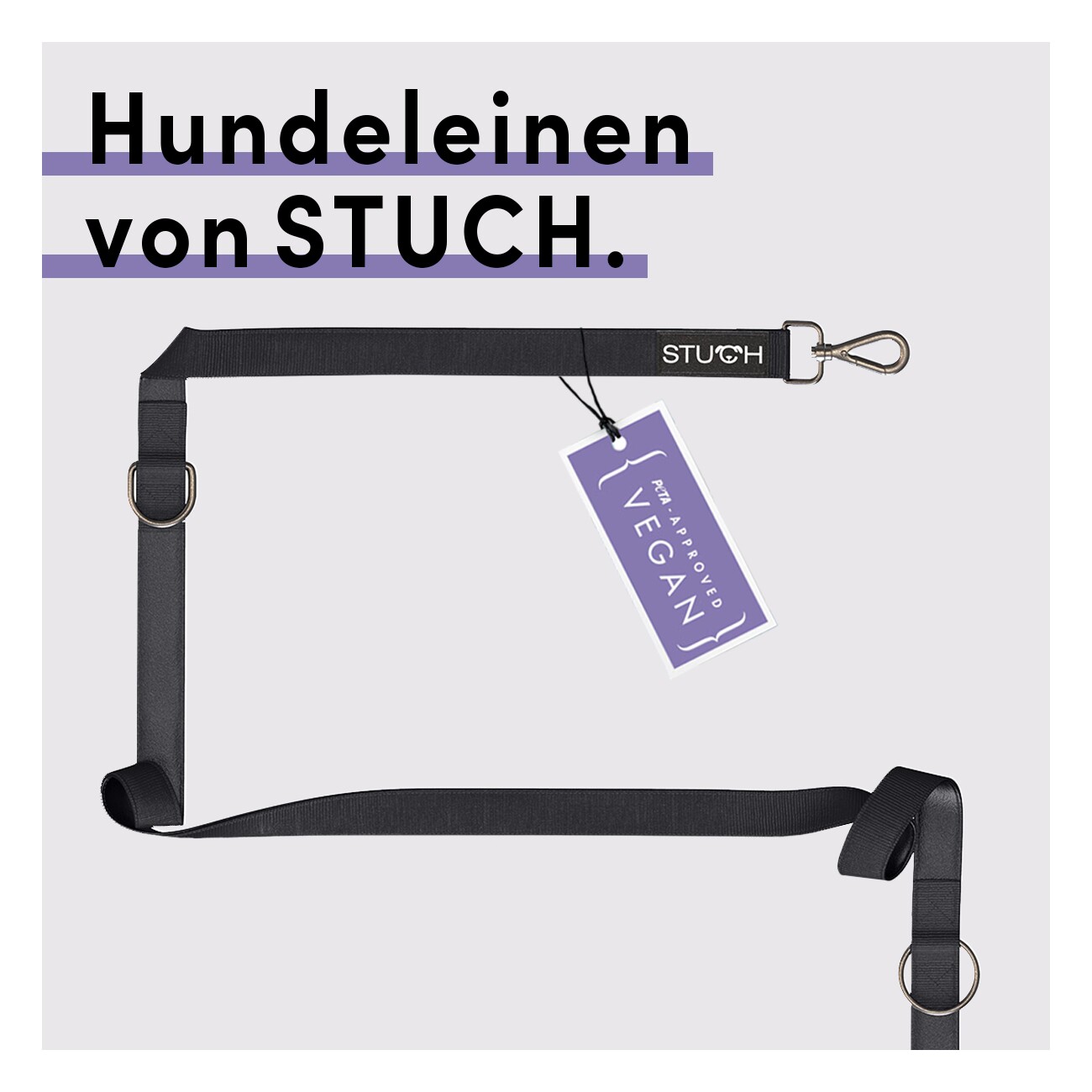 STUCH Hundeleine Führleine Schwarz S
