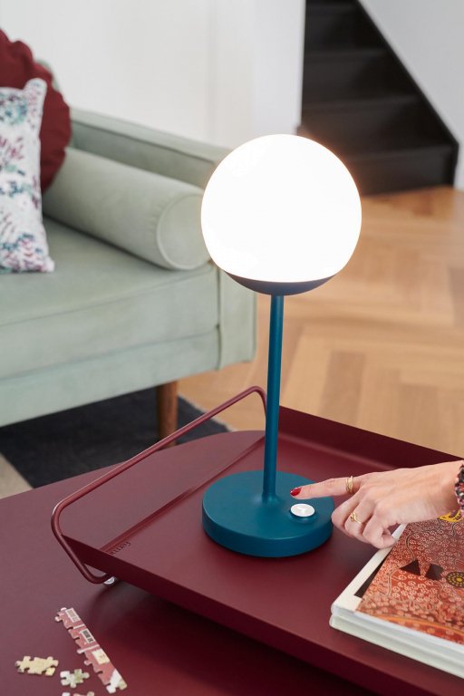 Fermob MOOON! tafellamp H41 LED oplaadbaar Antraciet