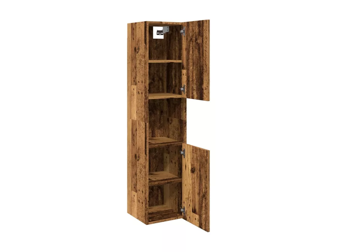 Armoire de salle de bain suspendue vieux bois bois d'ingénierie