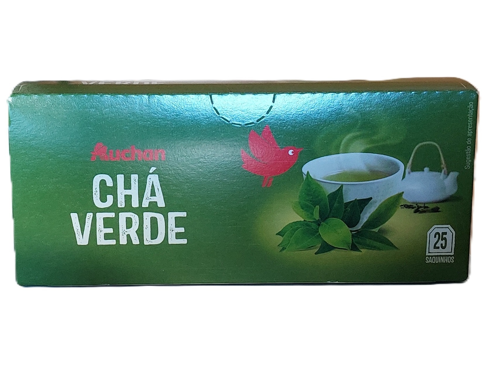 CHÁ VERDE AUCHAN 25 SAQUETAS