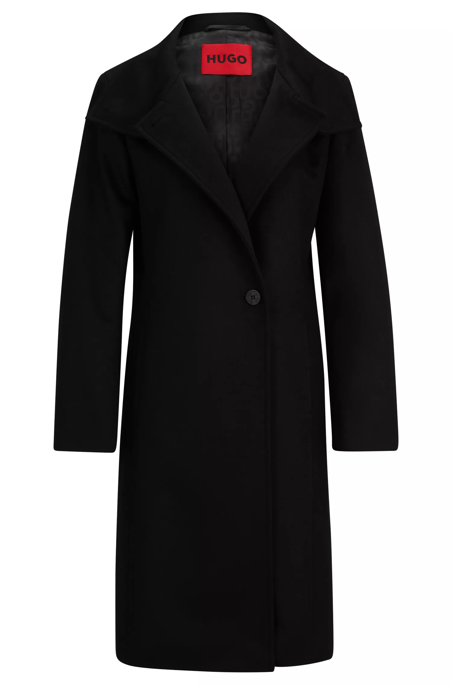 Casaco HUGO vermelho de corte regular em mistura de lã com cashmere.