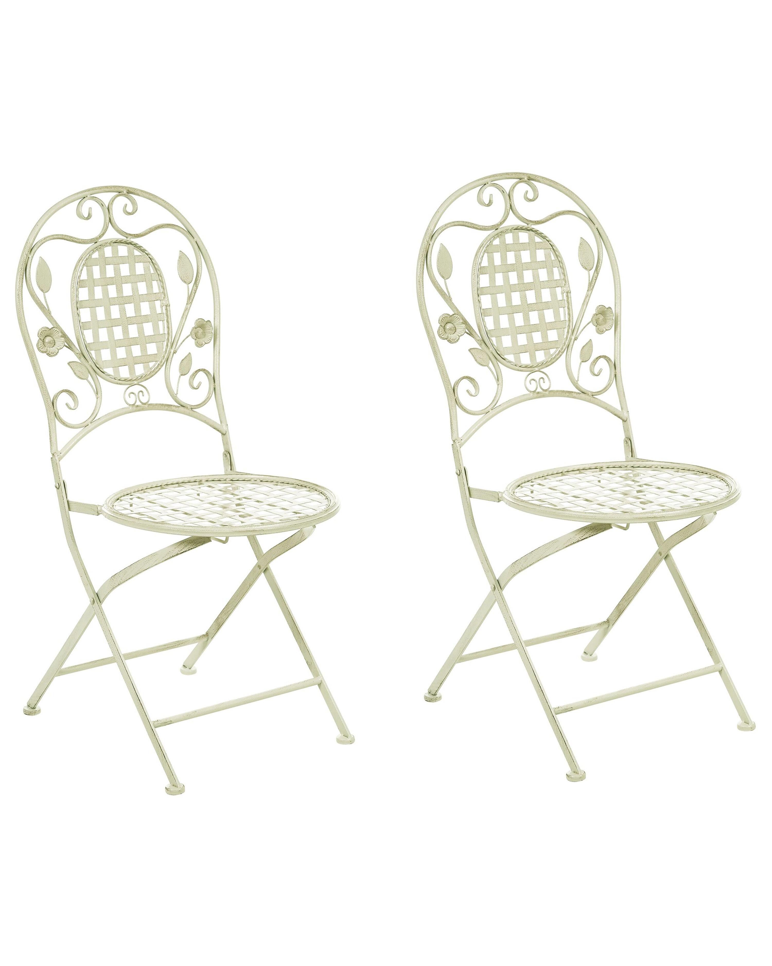 Set van 2 tuinstoelen BIVIO inklapbaar Metaal Lichtgroen
