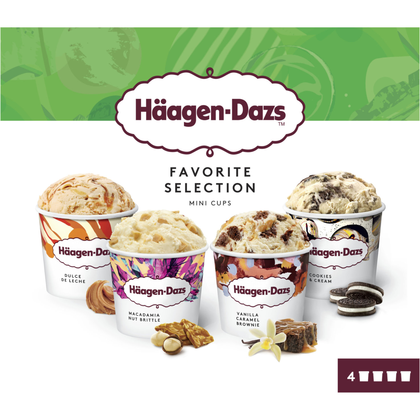 Häagen-Dazs Glace Favorite Selection Minicups 4x95ml