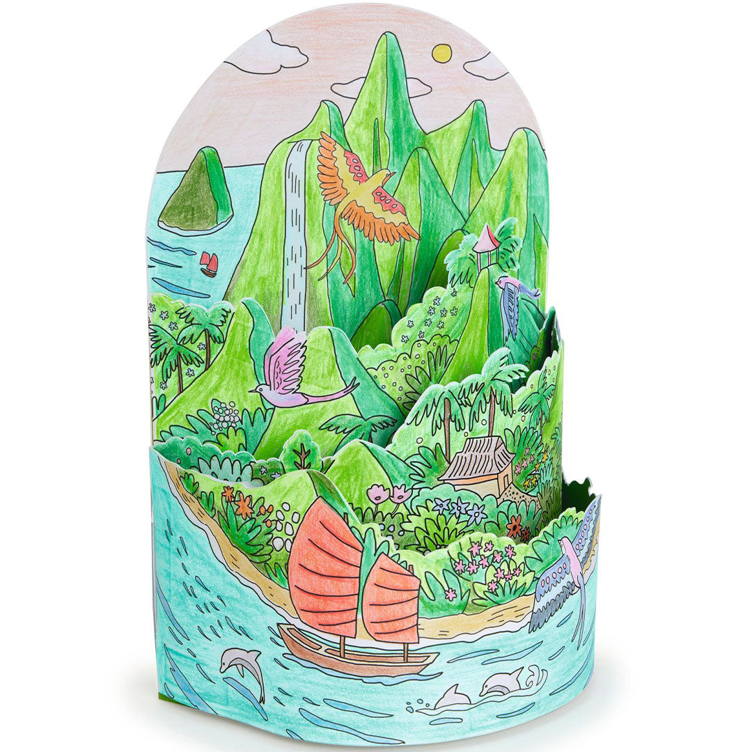 Djeco 3D kleurplaat - on top of my island