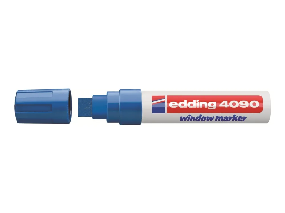 edding 4090 window - Markør - for glas, plade - blå - vandbaseret blæk - 4-15 mm